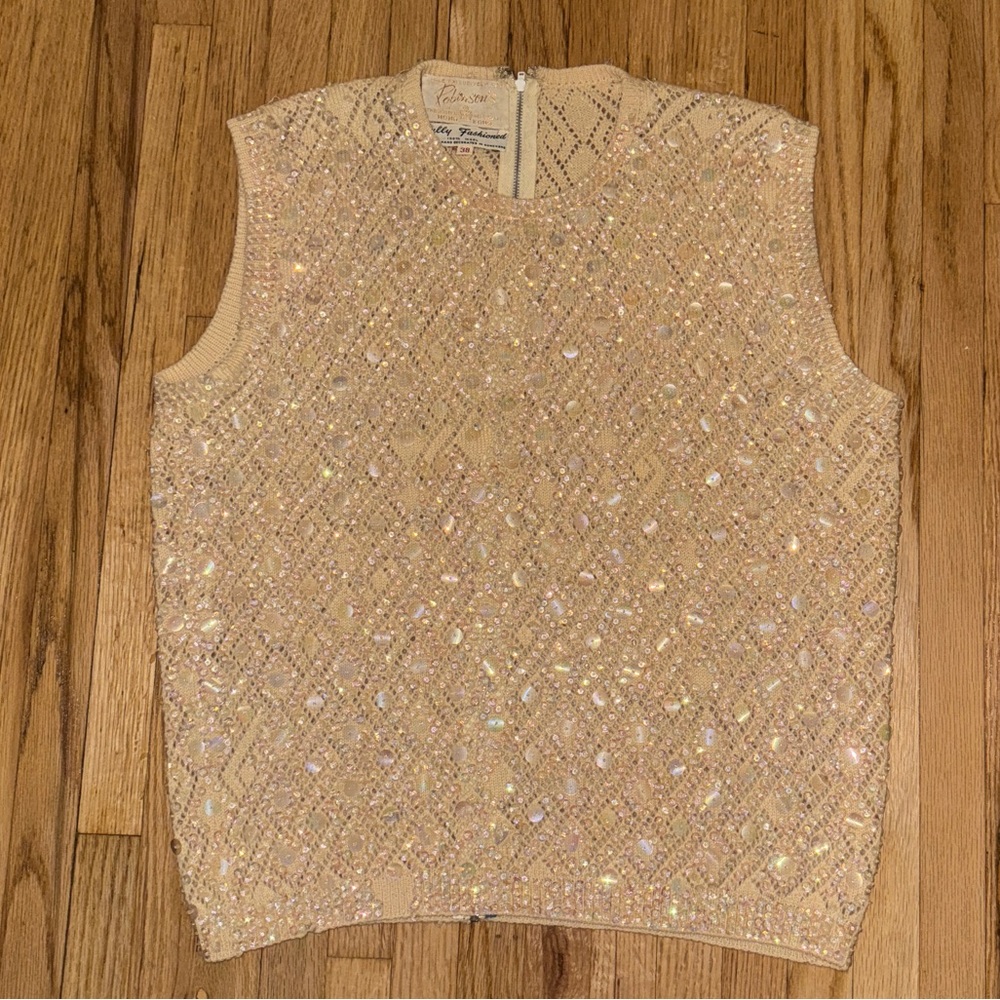 Vintage Sequin Sleeveless Sweater